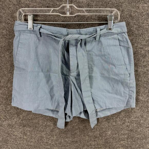 Banana Republic Pants - Banana Republic Shorts Women 4 Blue Mid Rise Belted Cotton Pockets Chino Casual